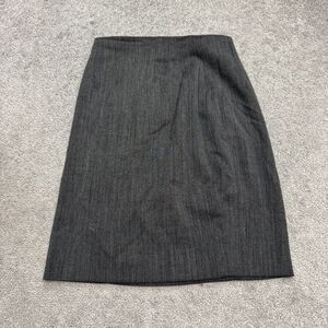 Vintage 90s Kaza Wool Pencil Skirt Women 6 Charcoal Gray Knee Length Career Work